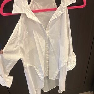 Chic White Button Down Women's Shirt